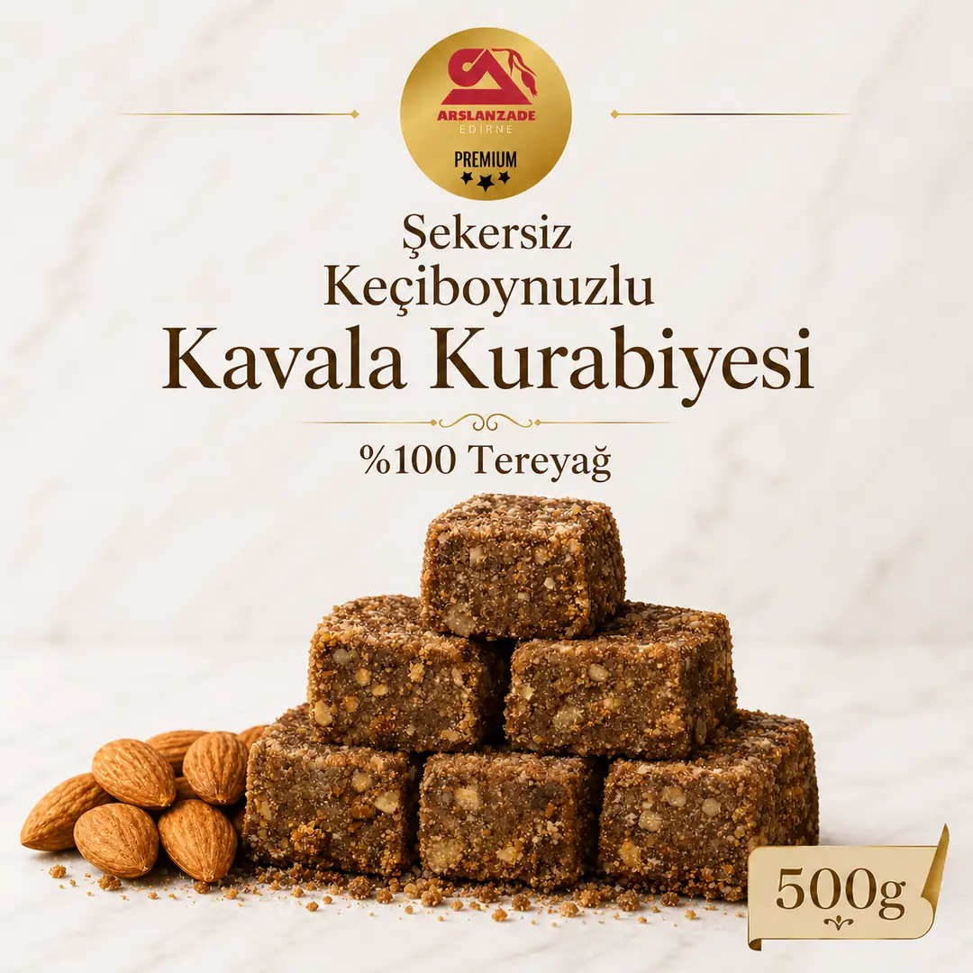 Keçiboynuzlu %100 Tereyağlı Kavala Kurabiyesi 500 g