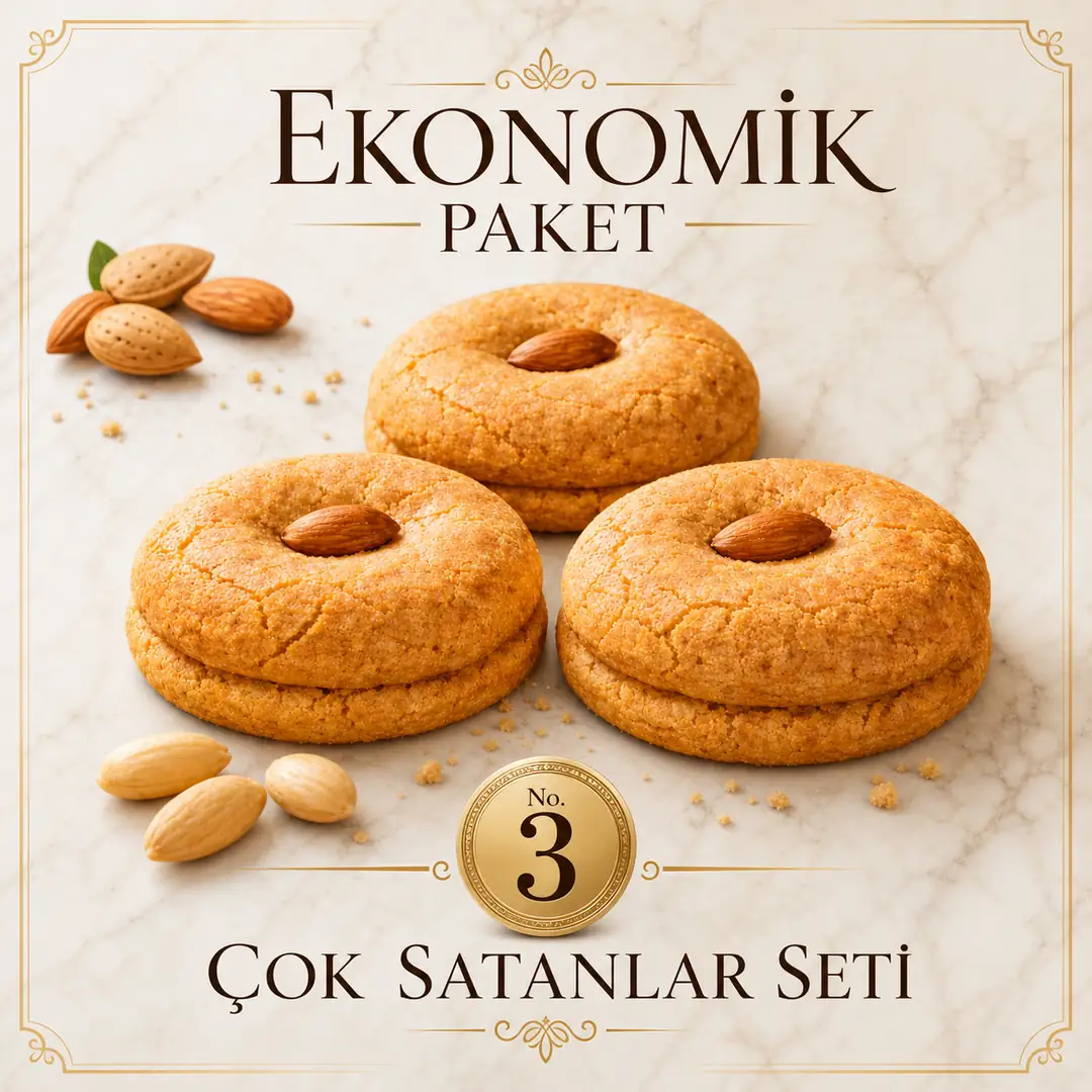 3 adet Acıbadem Kurabiyesi 100g Avantaj Paketi