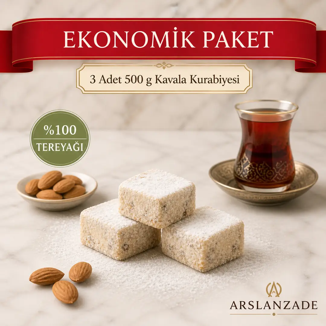 3 Adet %100 Tereyağlı Kavala Kurabiyesi Avantaj Paketi